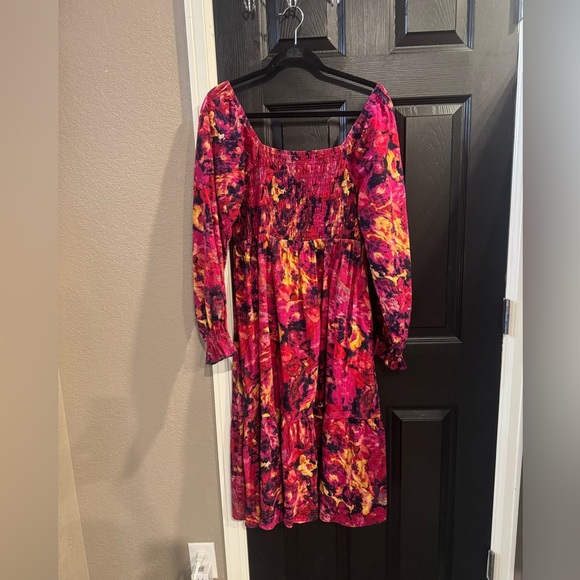 Vibrant Floral Long Sleeve Dress - Picture 1 of 4